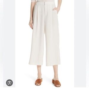 Vince Lightweight Semi Sheer Wide Leg Pleat Crop Pants Size 2